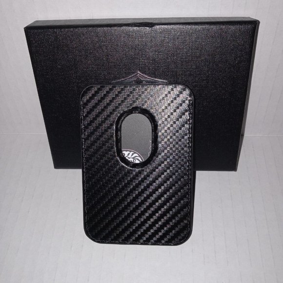 NEW  Alpha Pair Air Tag compatibility Magnetic phone card wallet / Black. - Picture 3 of 6